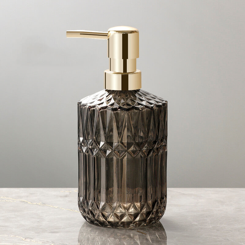 Soap Dispenser Clear Glass Refillable Manual Pump Compact