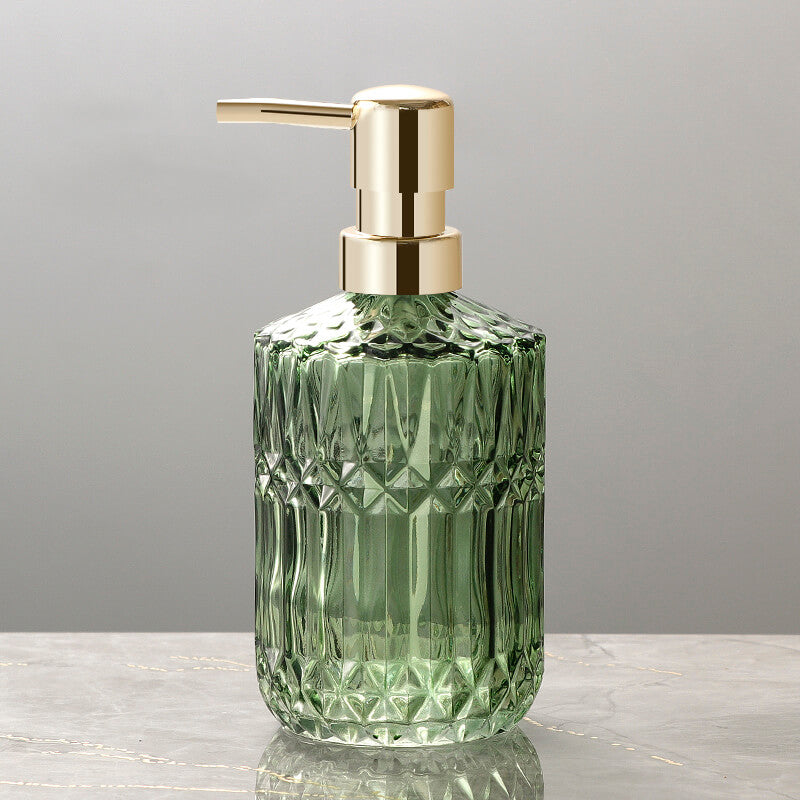 Soap Dispenser Clear Glass Refillable Manual Pump Compact