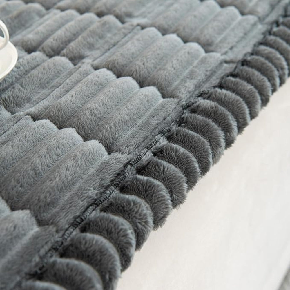 SofaLuxe: Velvet Soft Sofa Cover with Pleated Edge – Elegant Sofa Throw & Protective Blanket