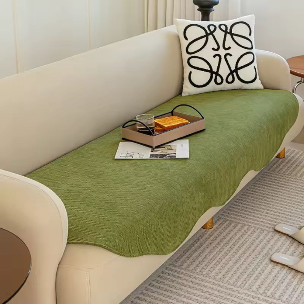 Sofa Cover Plush Microfiber Quilted Slipcover Machine Washable