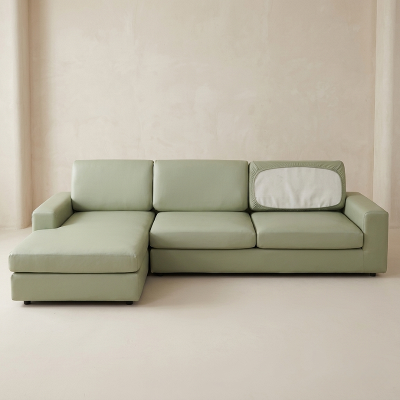 Sofa Cushion Cover Waterproof PU Leather Stretch, Easy Clean