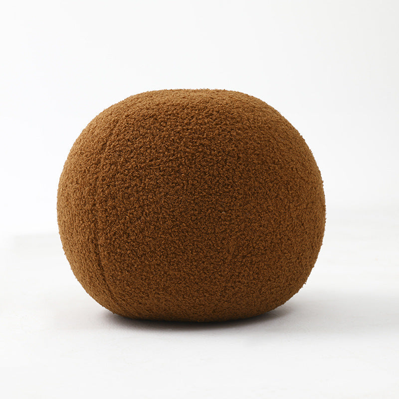 Floor Cushion Plush PP Cotton 11.8 Inch Round Pillow Forest Green Mustard Ivory Brown