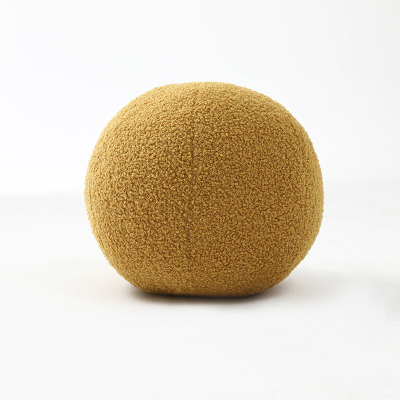 Floor Cushion Plush PP Cotton 11.8 Inch Round Pillow Forest Green Mustard Ivory Brown