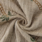 SolTropica: Cotton Throws in Tropical Palm Design with Reversible Structure & Decorative Fringes – for Sofa & Bedroom