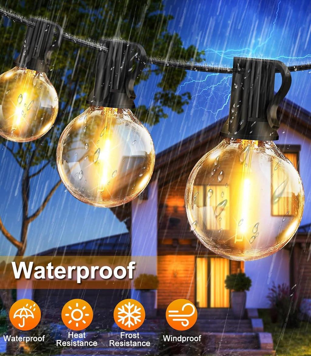 SolaGleam: Solar Ball String Lights G40 – Warm White & Weatherproof for Garden & Balcony