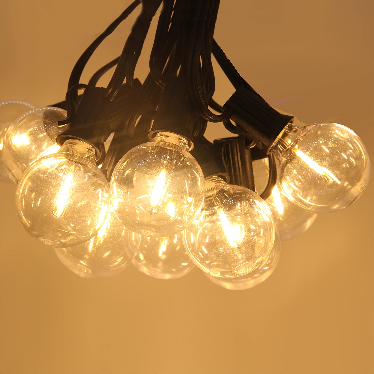 SolaGleam: Solar Ball String Lights G40 – Warm White & Weatherproof for Garden & Balcony