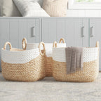 Solana seagrass storage basket set (set of 3)