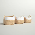 Solana seagrass storage basket set (set of 3)
