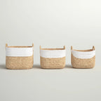 Solana seagrass storage basket set (set of 3)