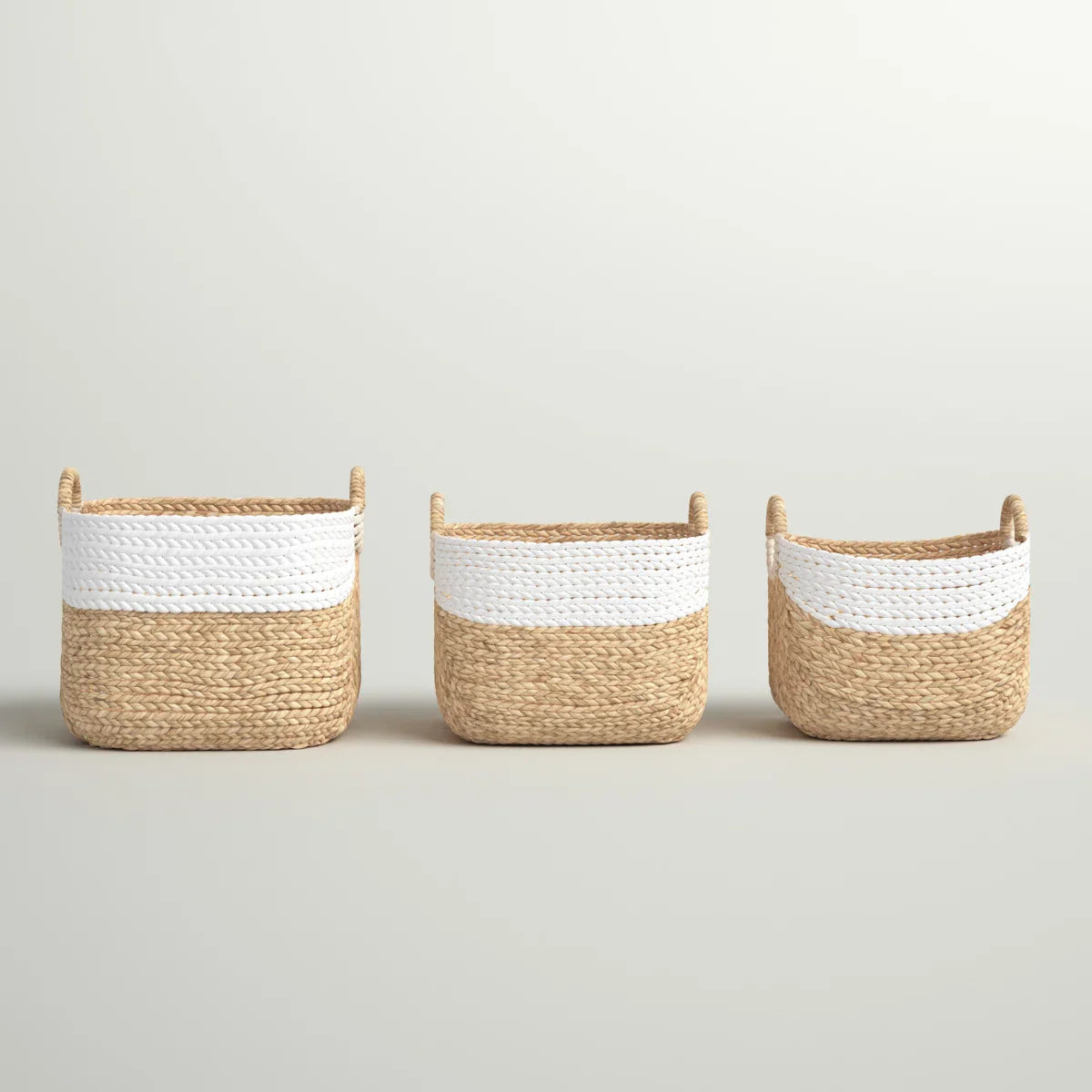 Solana seagrass storage basket set (set of 3)