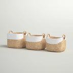 Solana seagrass storage basket set (set of 3)