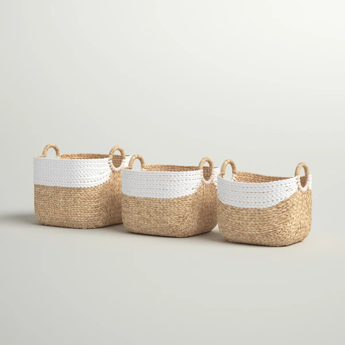 Solana seagrass storage basket set (set of 3)