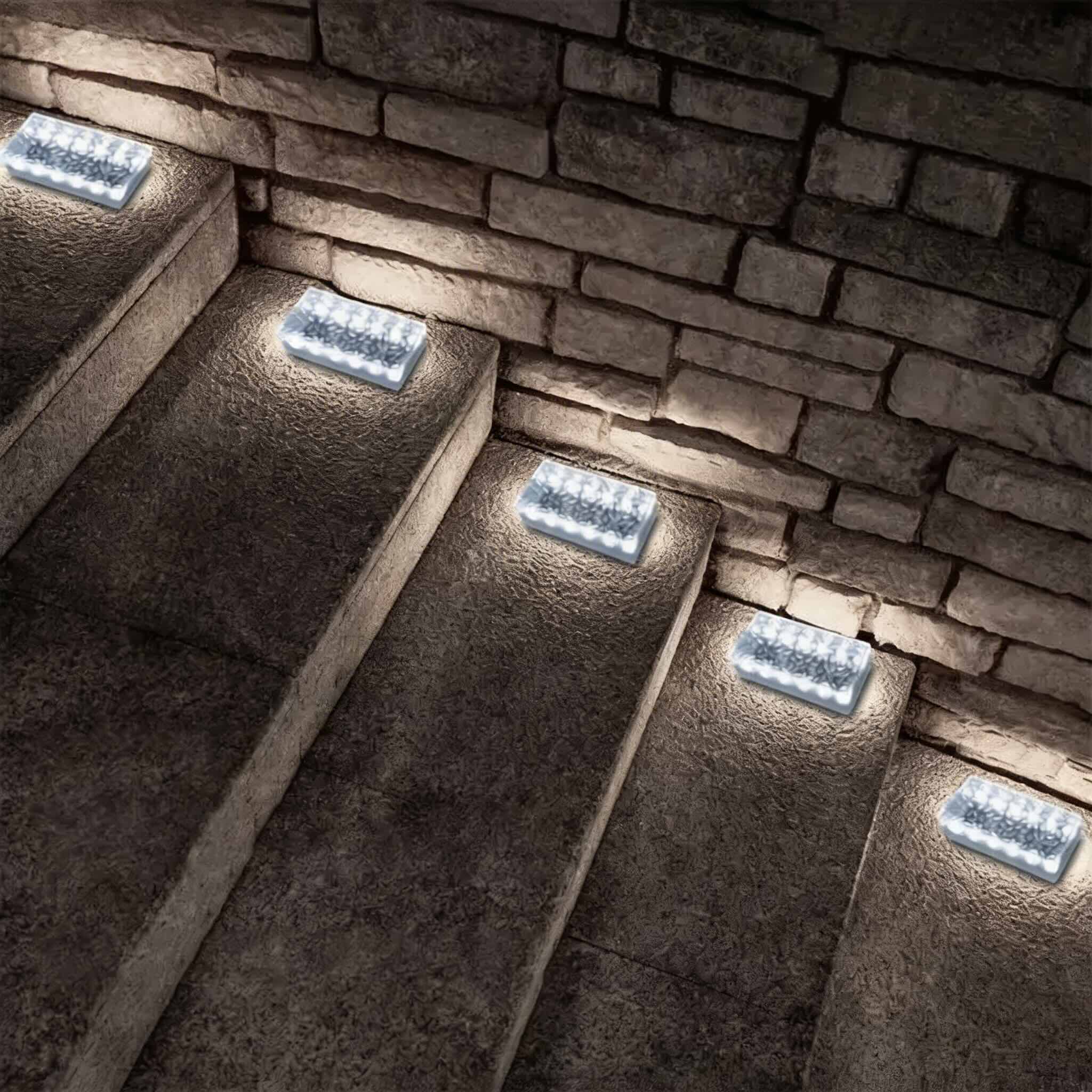 Solar Brick Light, Solar Powered Outdoor Pathway Light with 12 LED Lights and Automatic Operation