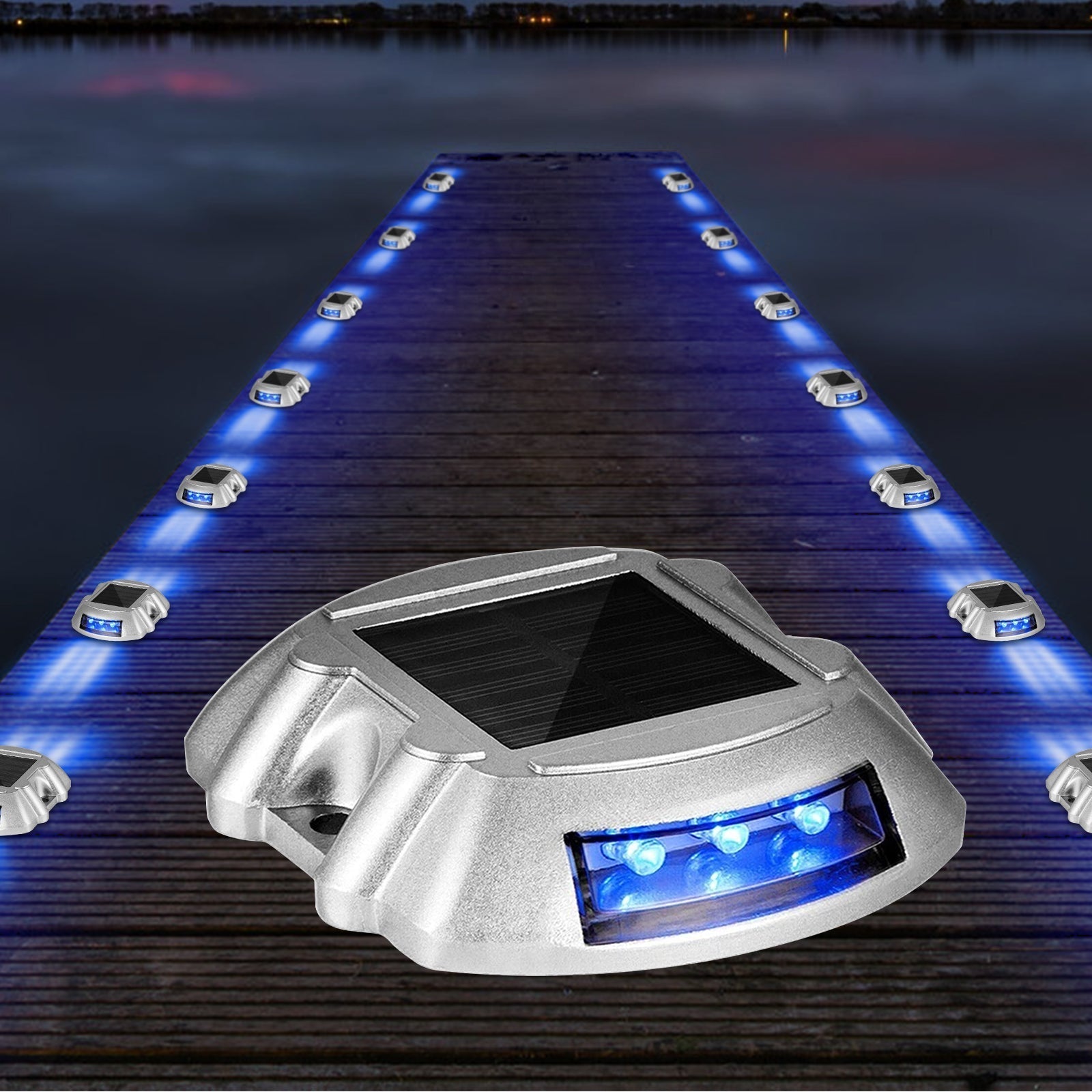 Solar Deck Lights Waterproof Rechargeable Battery Outdoor Lighting
