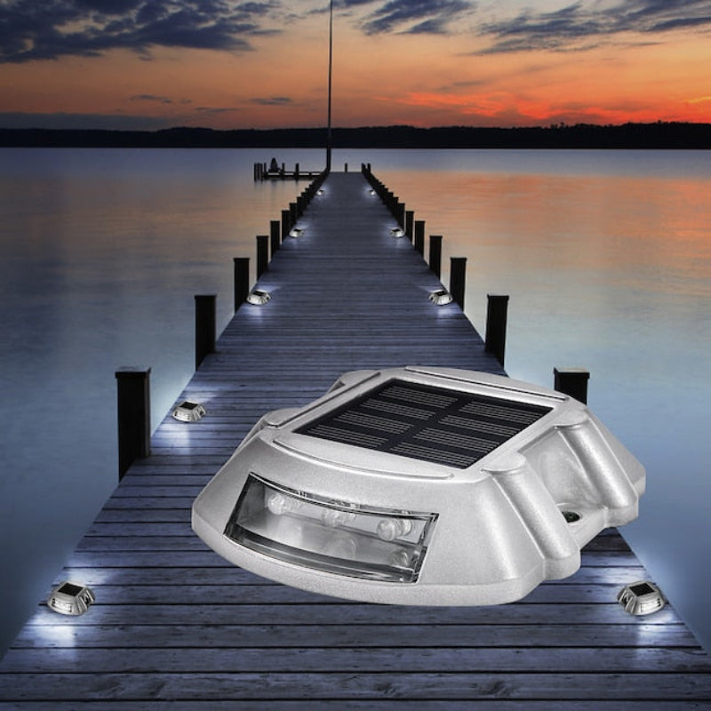 Solar Deck Lights Waterproof Rechargeable Battery Outdoor Lighting