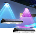 Solar LED Fence Light ABS Waterproof Wall Light with 8 Color Modes and Angled Solar Panel
