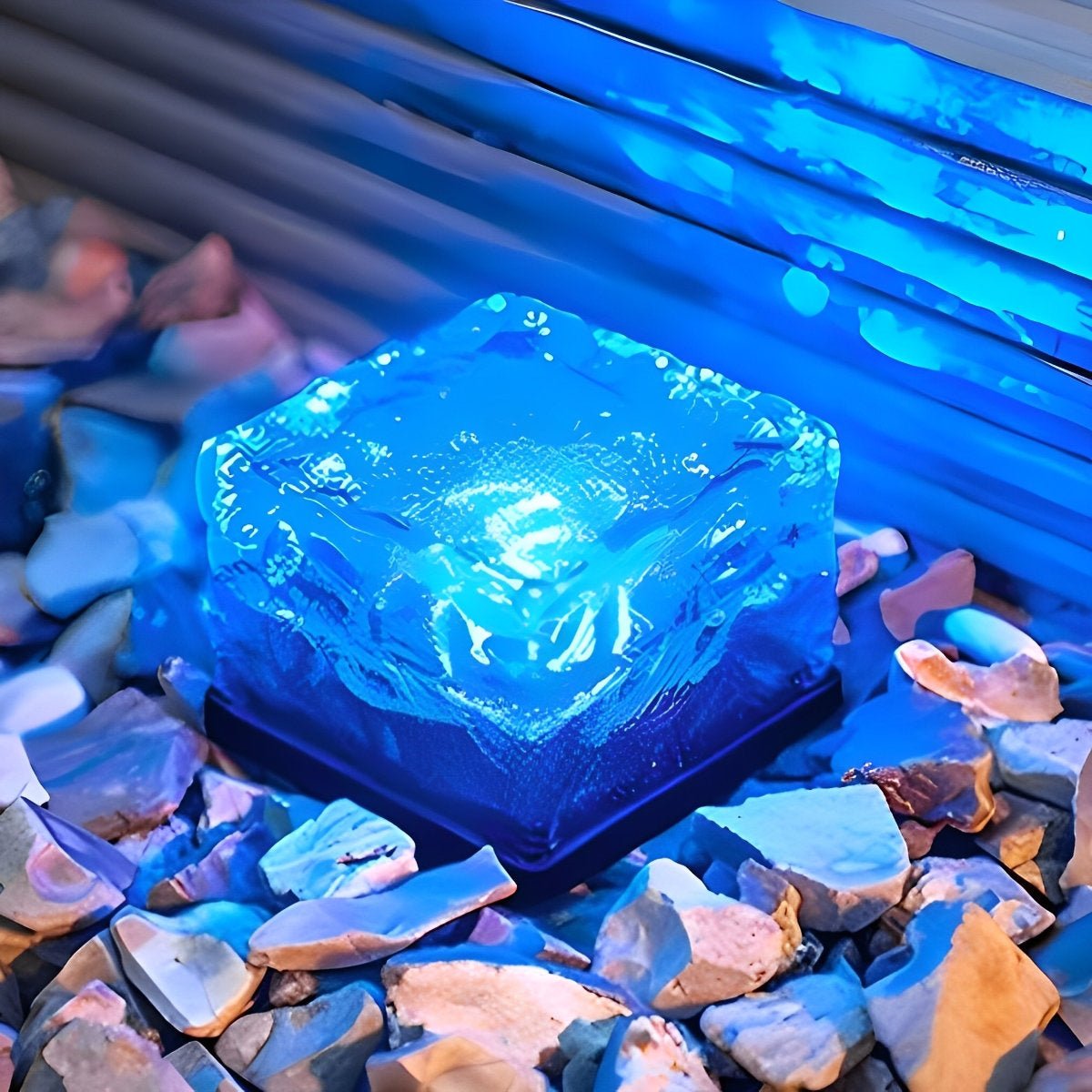 Garden Lamp Solar LED Ice Cube Outdoor Waterproof Pathway Landscape Light