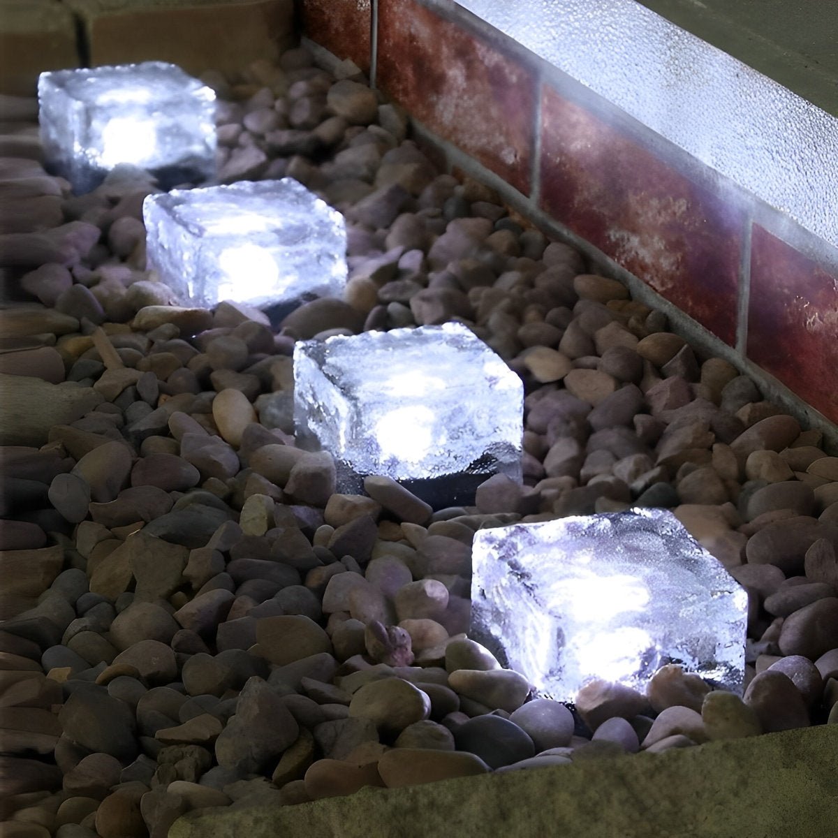 Garden Lamp Solar LED Ice Cube Outdoor Waterproof Pathway Landscape Light