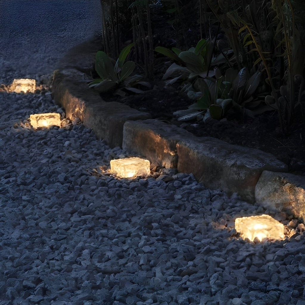 Garden Lamp Solar LED Ice Cube Outdoor Waterproof Pathway Landscape Light