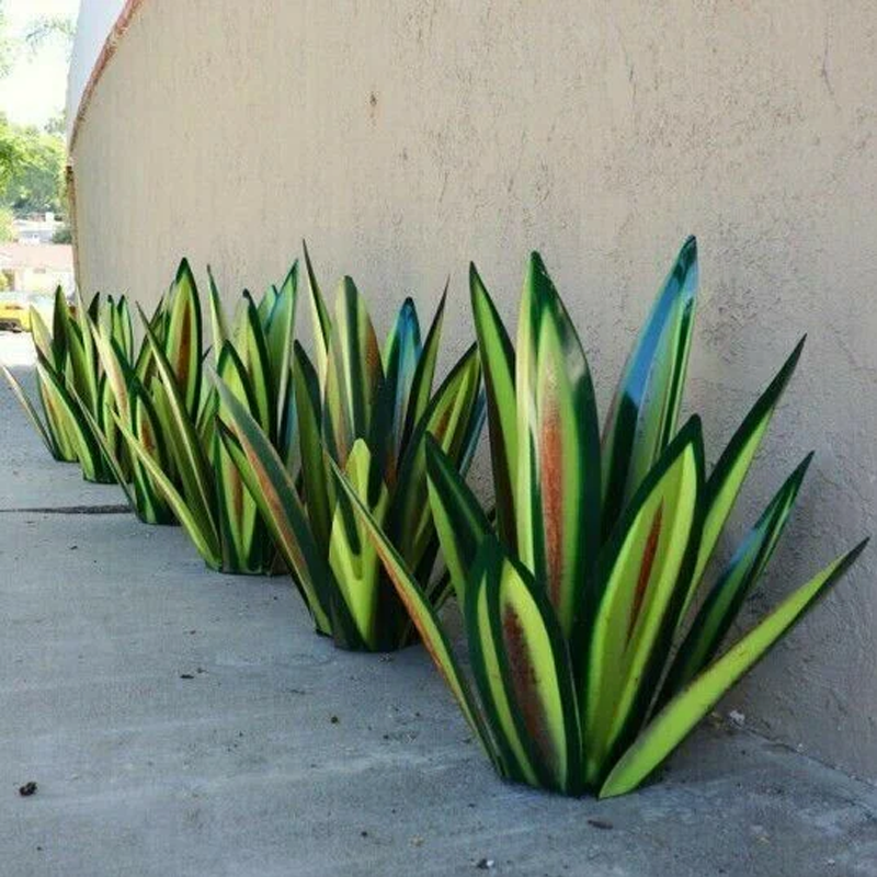 Agave Garden Sculpture, Decorative Accent, Hand Painted Design