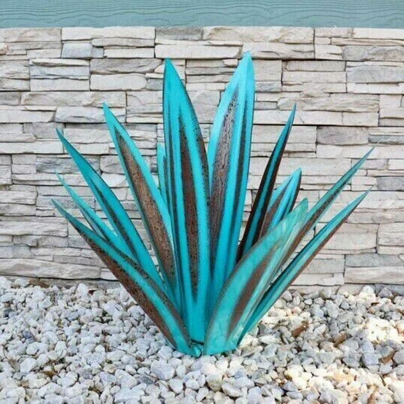 Agave Garden Sculpture, Decorative Accent, Hand Painted Design