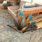 Agave Garden Sculpture, Decorative Accent, Hand Painted Design