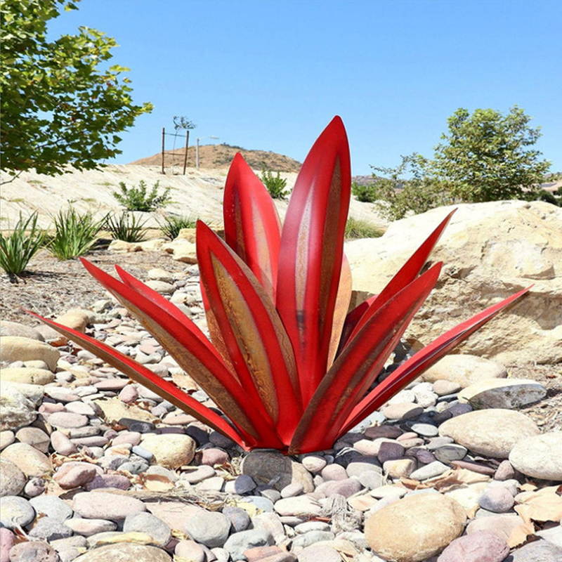 Agave Garden Sculpture, Decorative Accent, Hand Painted Design