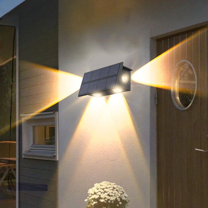 Solar Outdoor Wall Lamp ABS IP65 Waterproof Smart Sensor Lighting