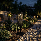 Solar Pathway Lights Warm LED ABS Stake Mounted Waterproof Garden Lighting Set