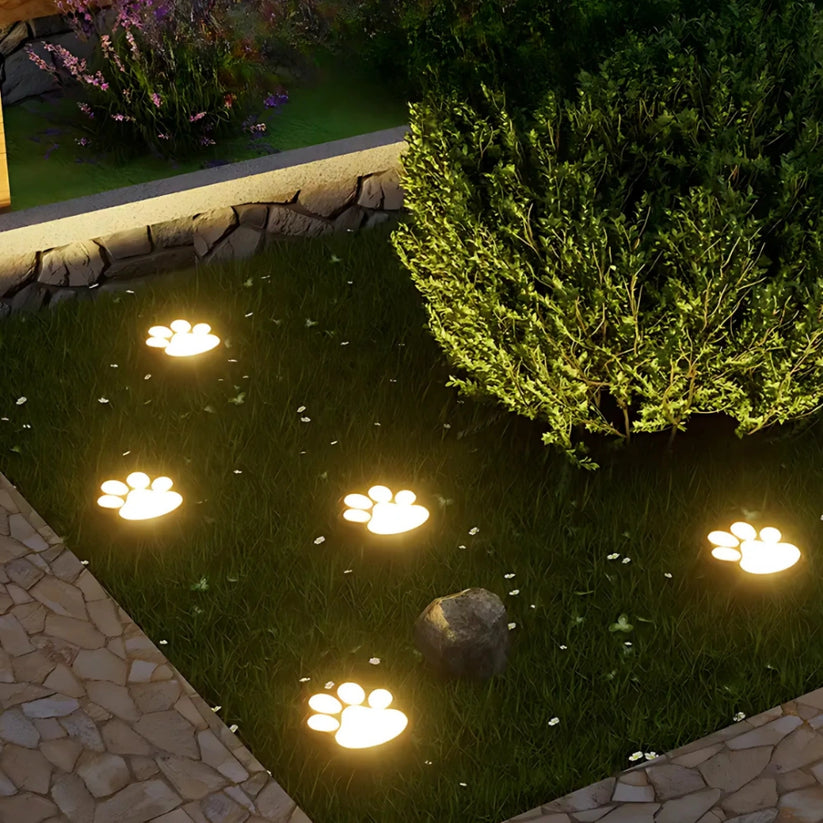 Solar Garden Lights with Paw Print Design – Weatherproof Outdoor LED Pathway Lighting with Automatic Sensor
