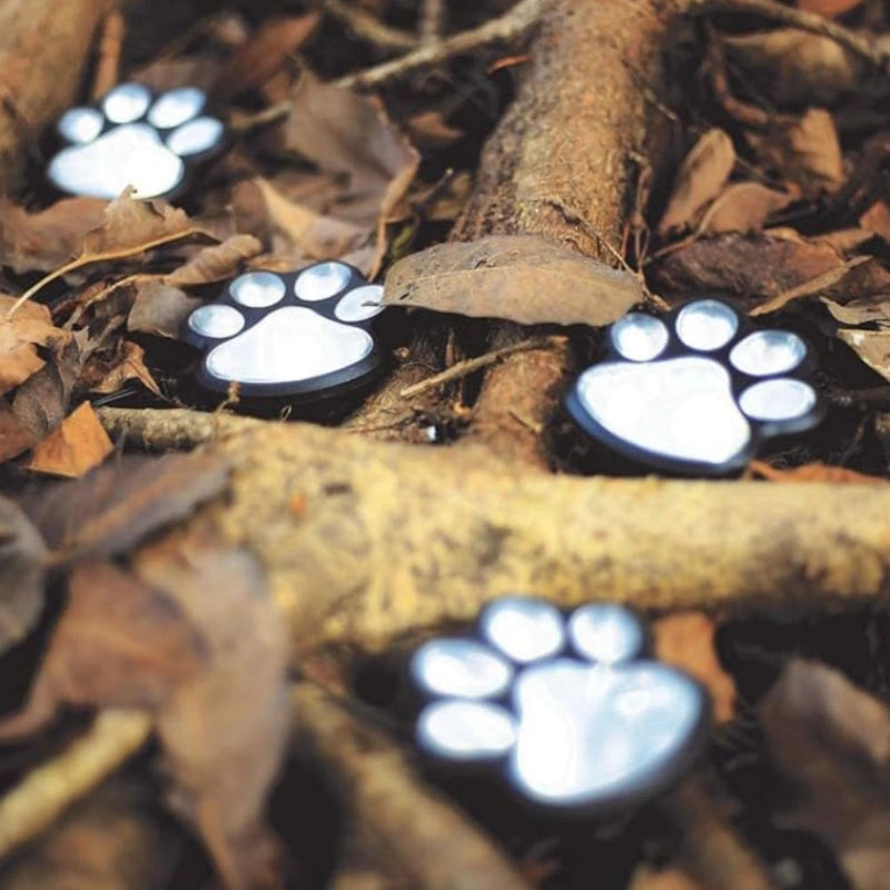 Solar Garden Lights with Paw Print Design – Weatherproof Outdoor LED Pathway Lighting with Automatic Sensor