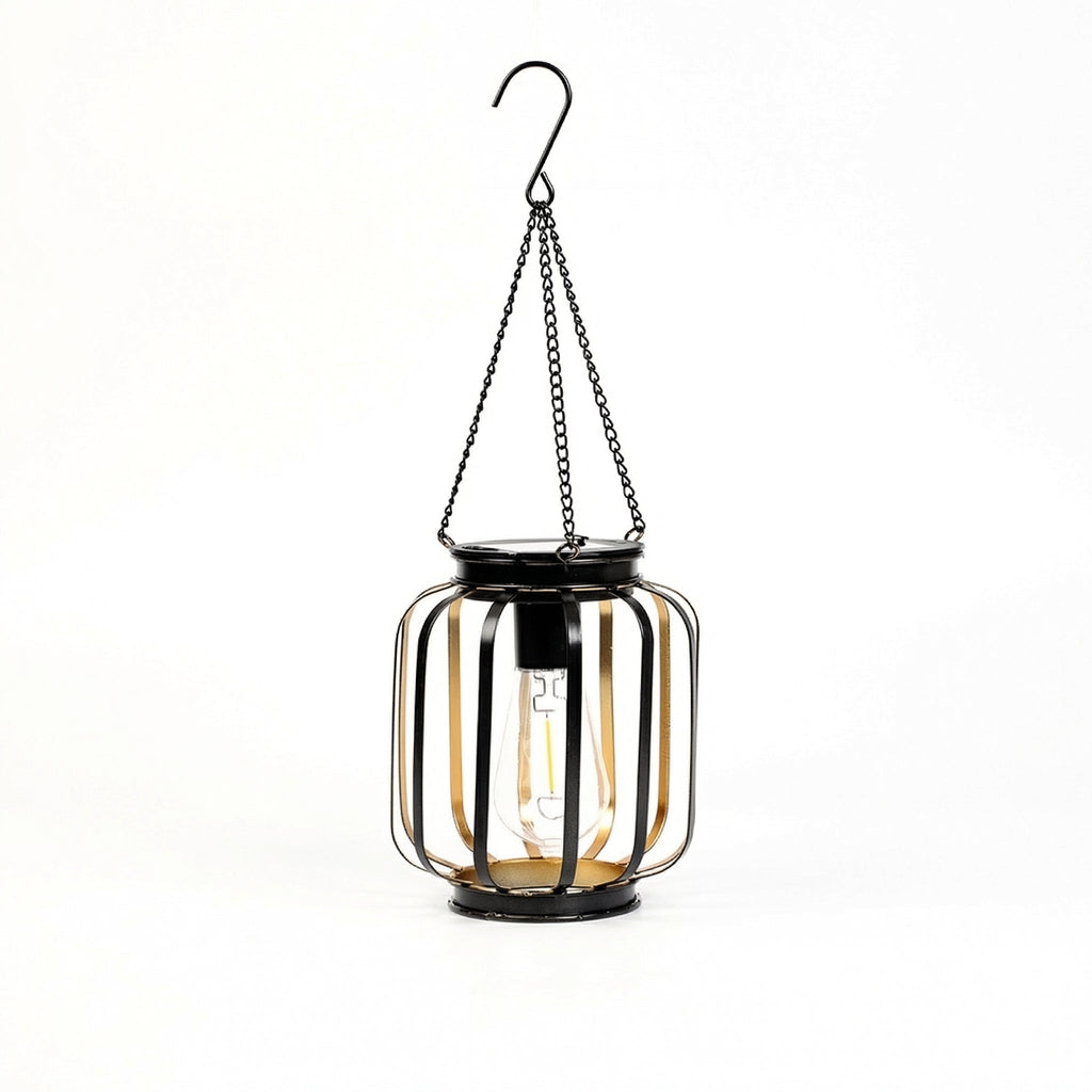 Solar Hanging Lantern Iron IP65 Outdoor Vintage Style