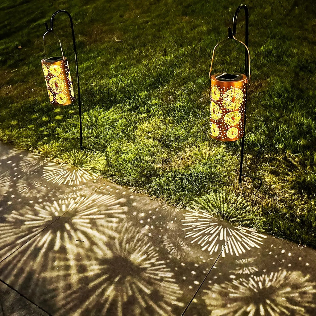 Solar Hanging Lantern, Metal Construction, IP65 Waterproof, LED Light