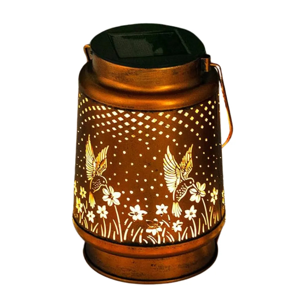 Solar Hanging Lantern, Metal Construction, IP65 Waterproof, LED Light