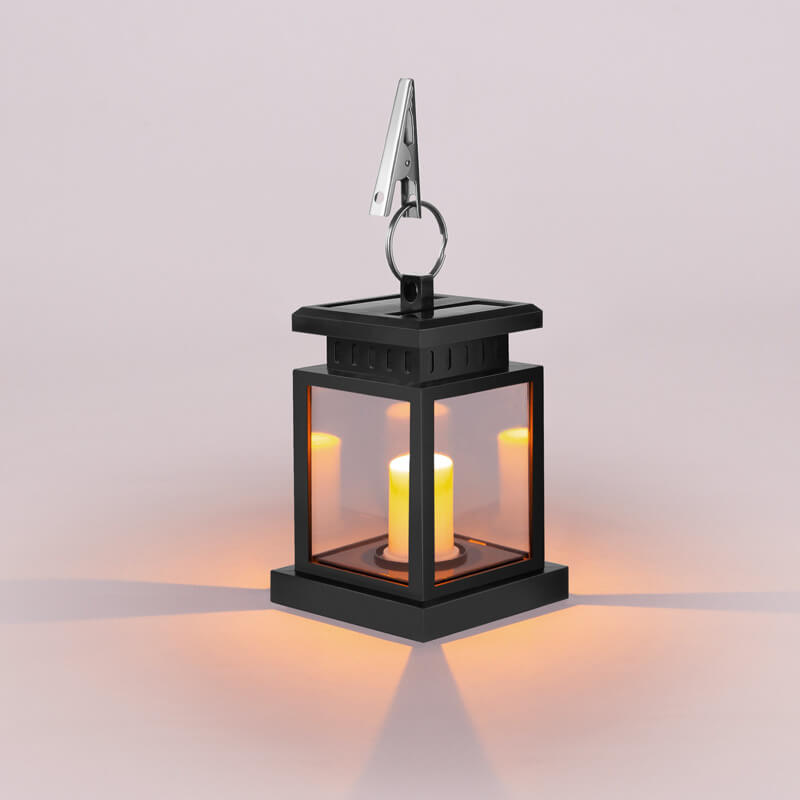 Solar LED Hanging Lantern Vintage Candle Effect IP65 Waterproof Outdoor Garden Light