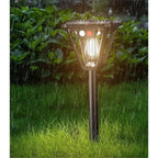 Solar Garden Post Light Motion Sensor Warm White LED IP65