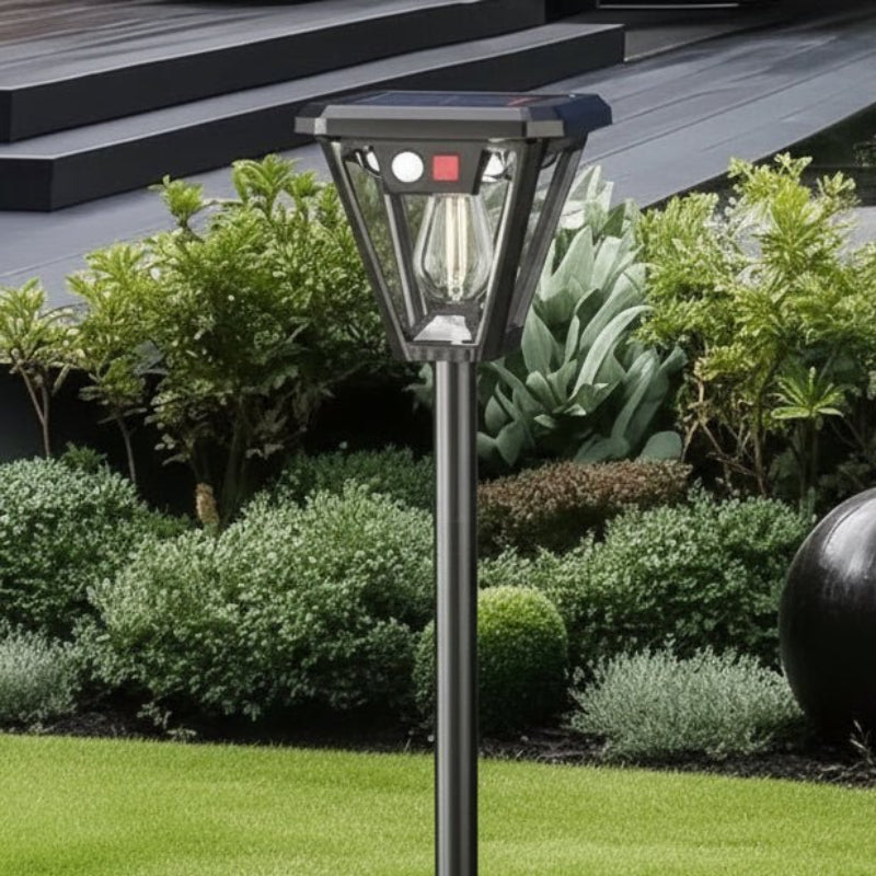 Solar Garden Post Light Motion Sensor Warm White LED IP65