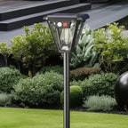 Solar Garden Post Light Motion Sensor Warm White LED IP65