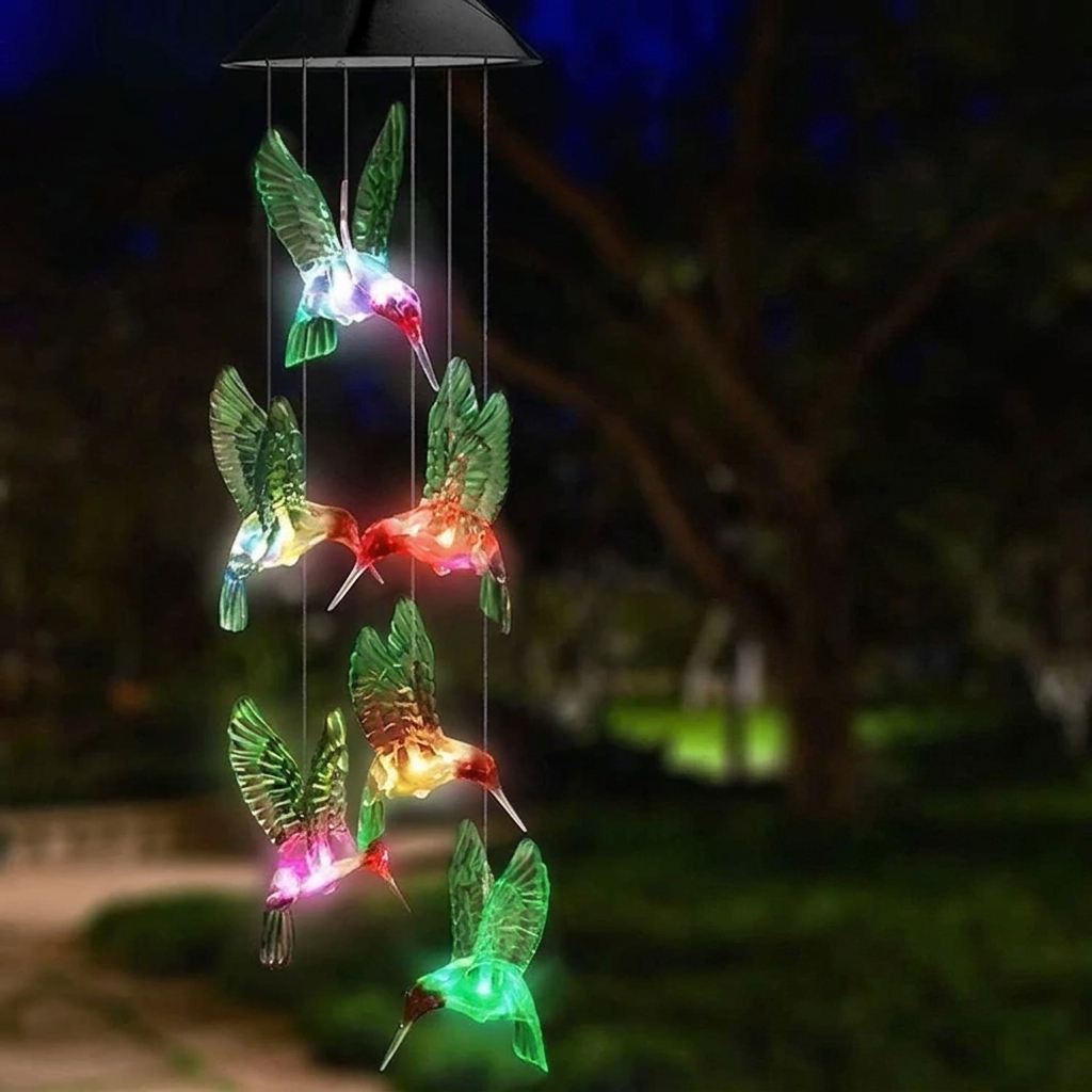 Solar LED Wind Chime Light, Color Changing, Hanging, Waterproof