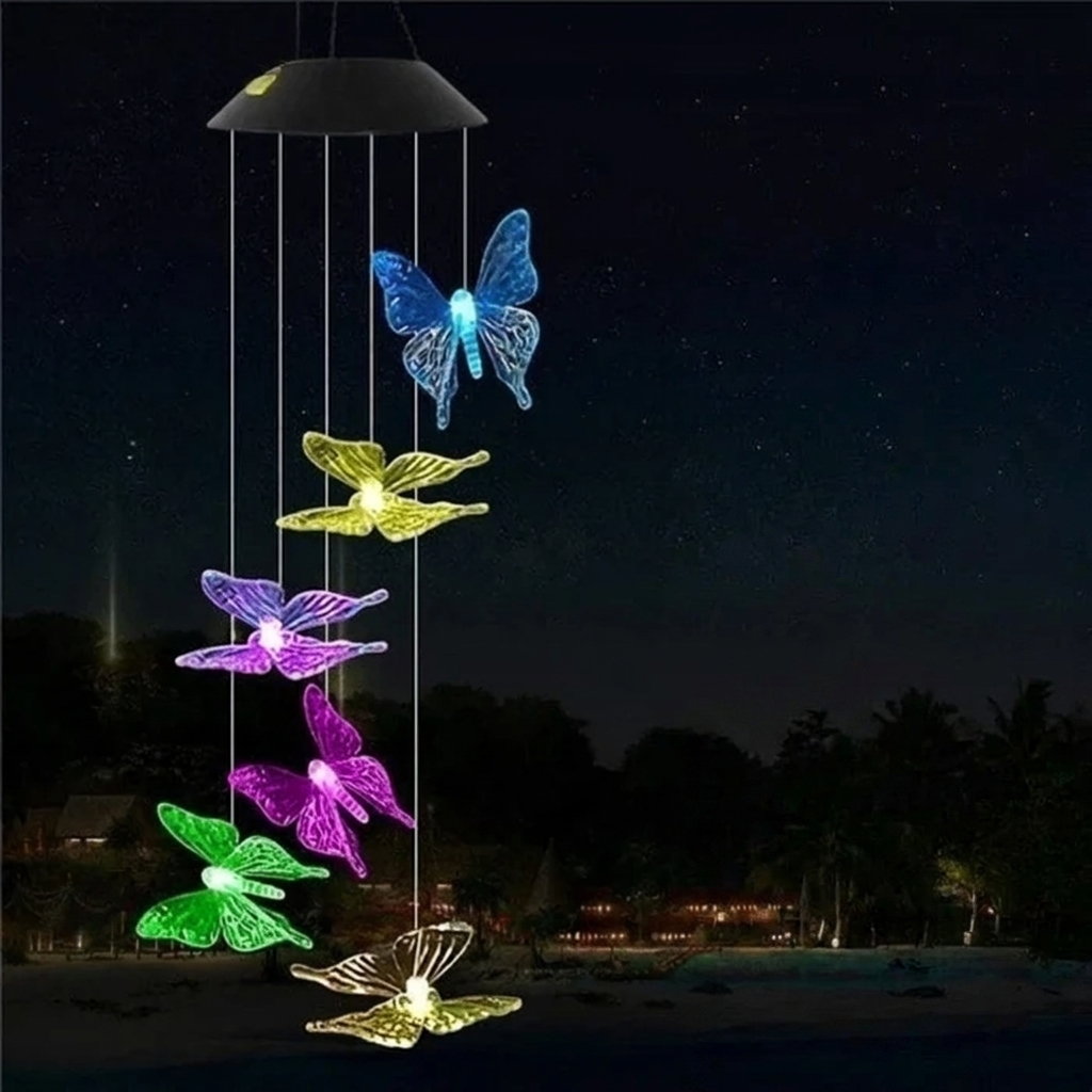 Solar LED Wind Chime Light, Color Changing, Hanging, Waterproof