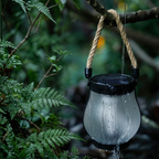 Solar Lantern LED Flame Effect Outdoor Plastic Hemp Rope