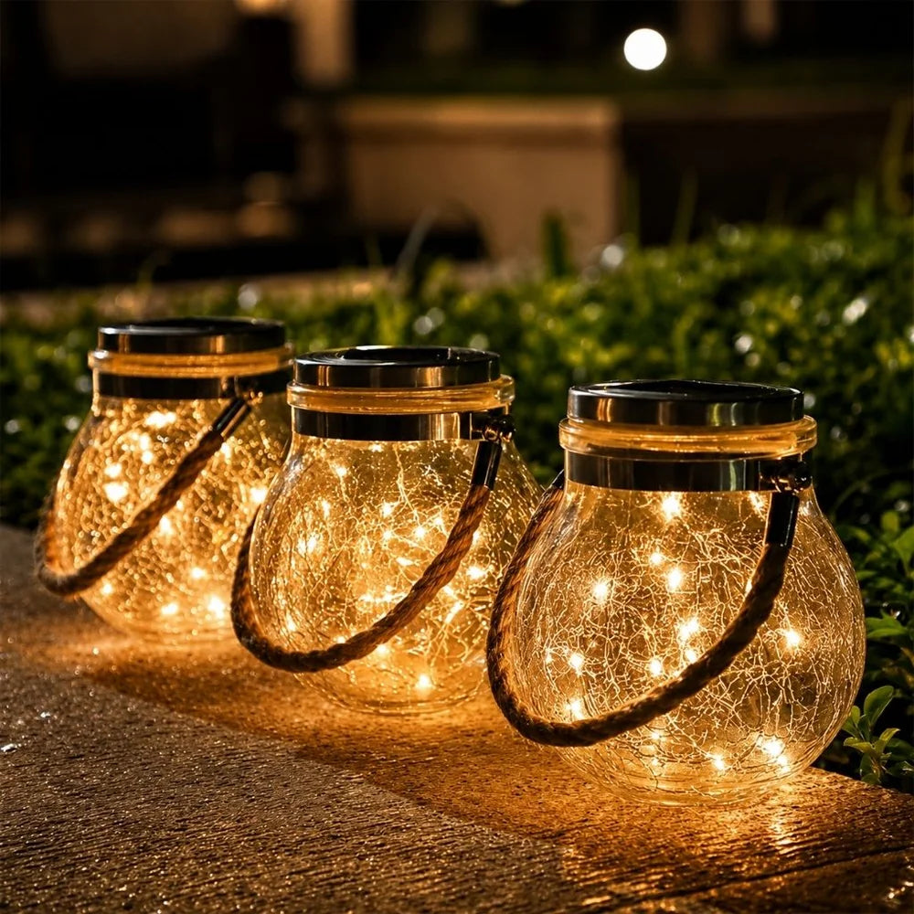 Solar Outdoor Lantern Waterproof LED Hanging Light