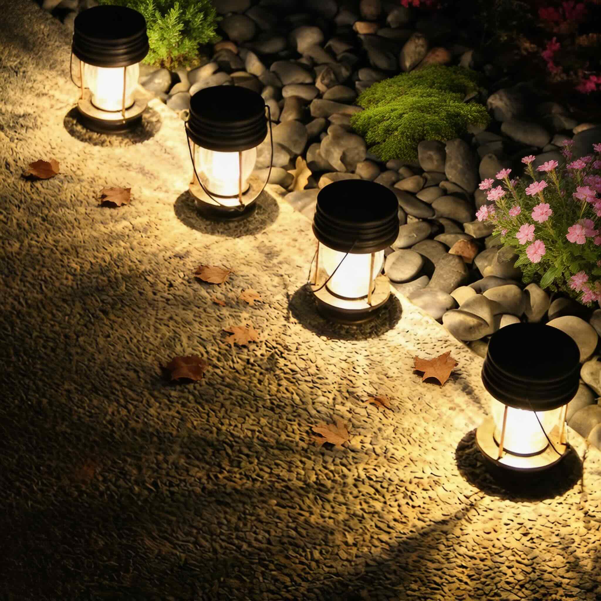 Solar Outdoor Lantern Waterproof LED Light Sensor Garden Lamp