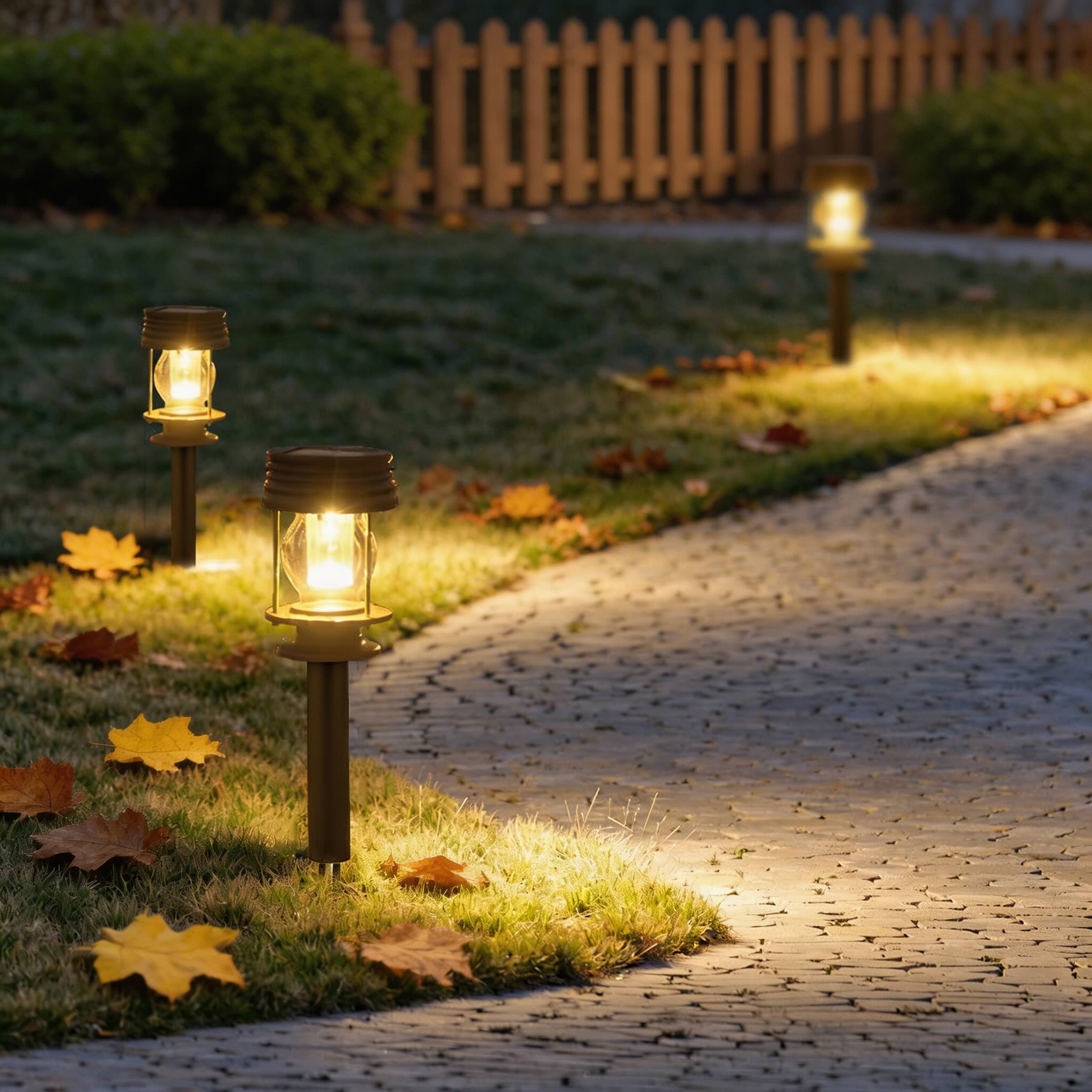 Solar Outdoor Lantern Waterproof LED Light Sensor Garden Lamp