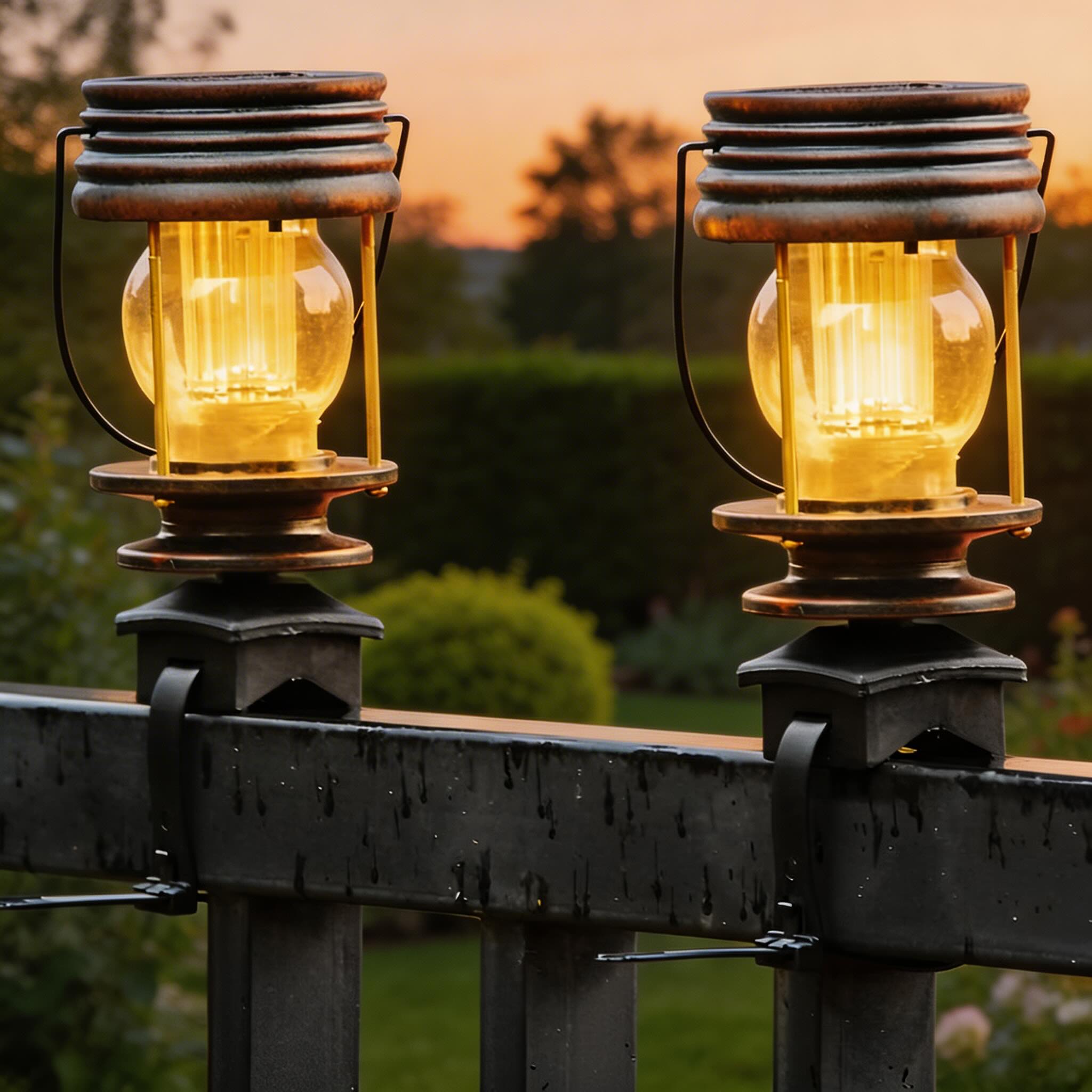 Solar Outdoor Lantern Waterproof LED Light Sensor Garden Lamp