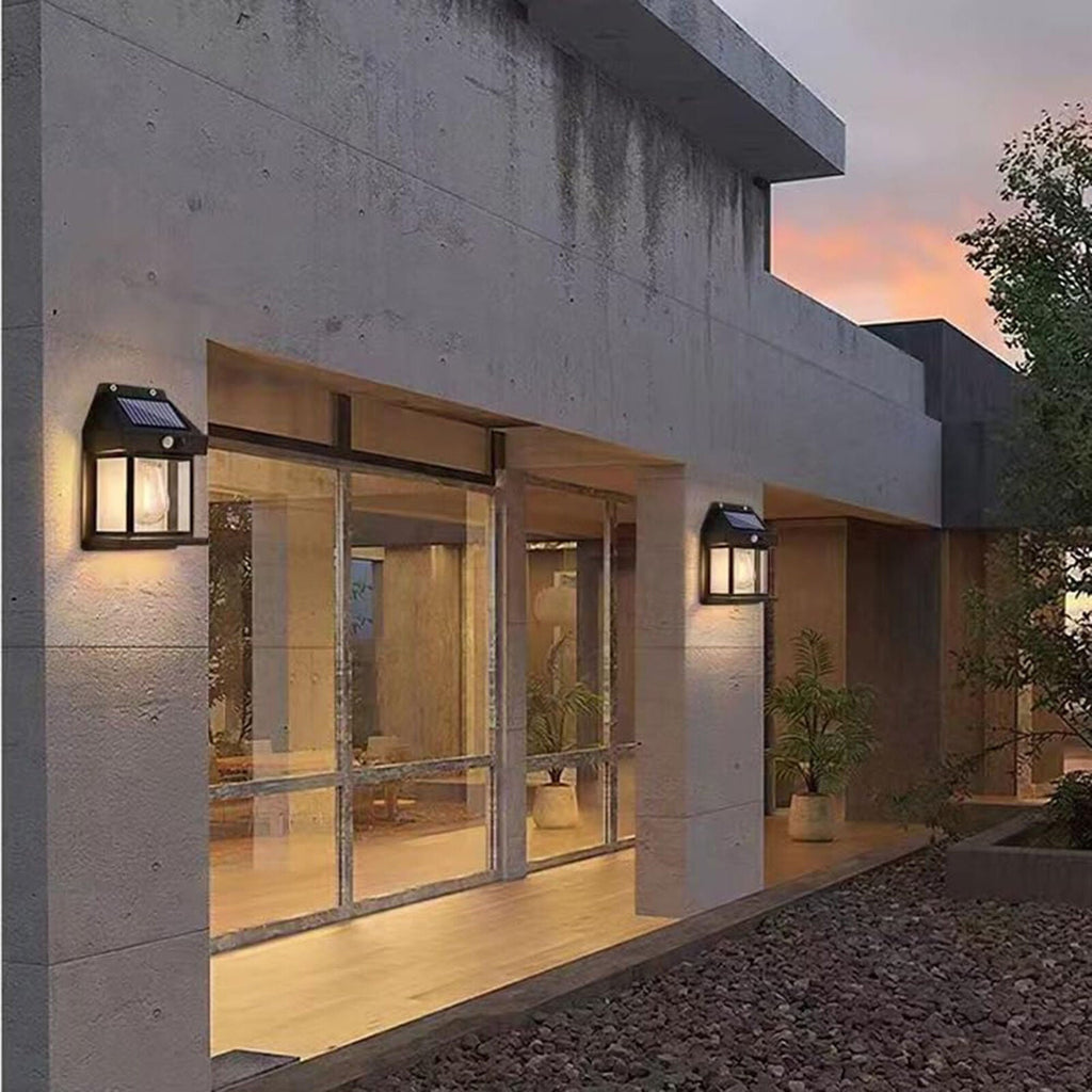 Solar Outdoor Wall Lantern Motion Sensor IP65 Weather Resistant Lighting