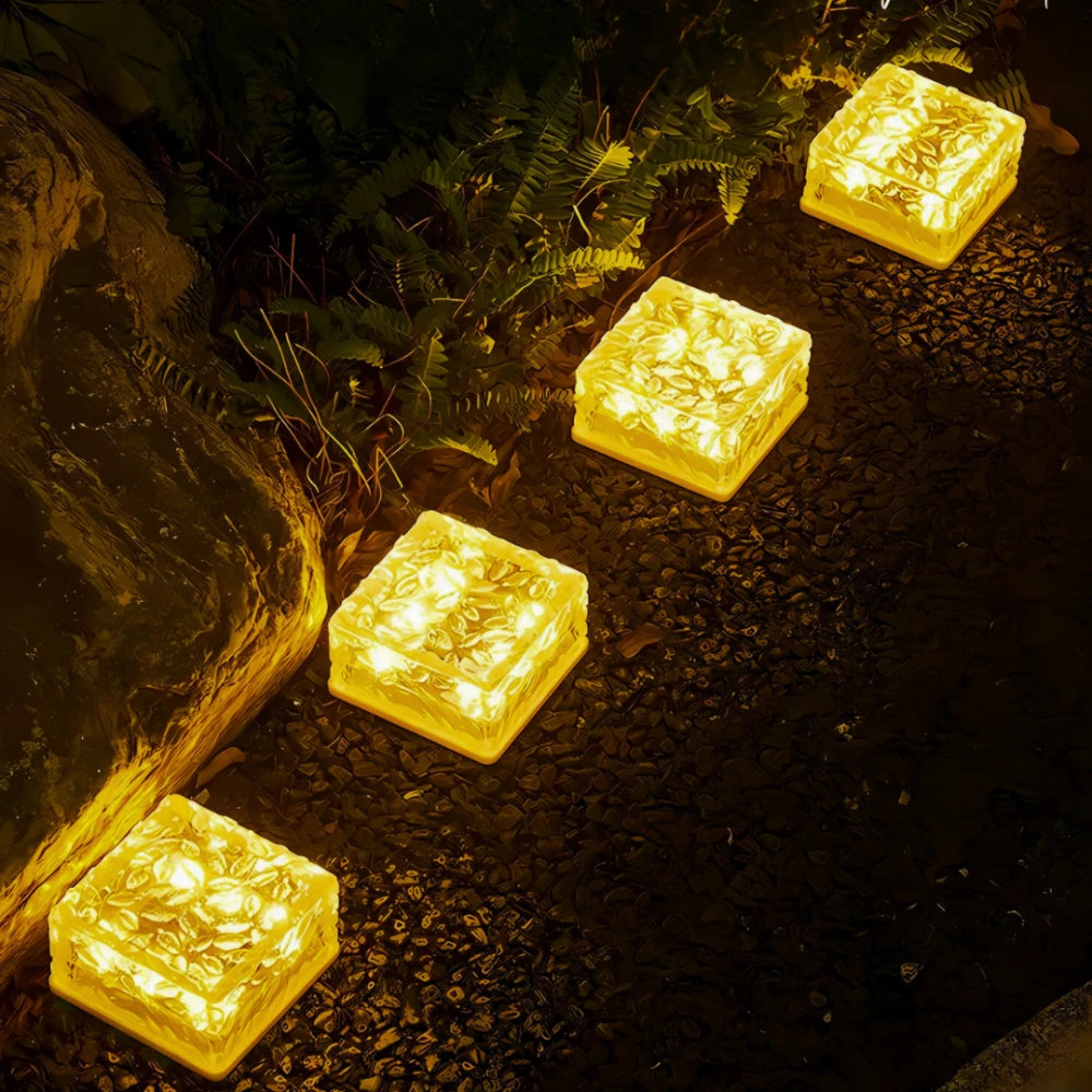 Solar Powered Outdoor Brick Light with Dusk Sensor – Waterproof Solar Garden Lights for Patio and Garden