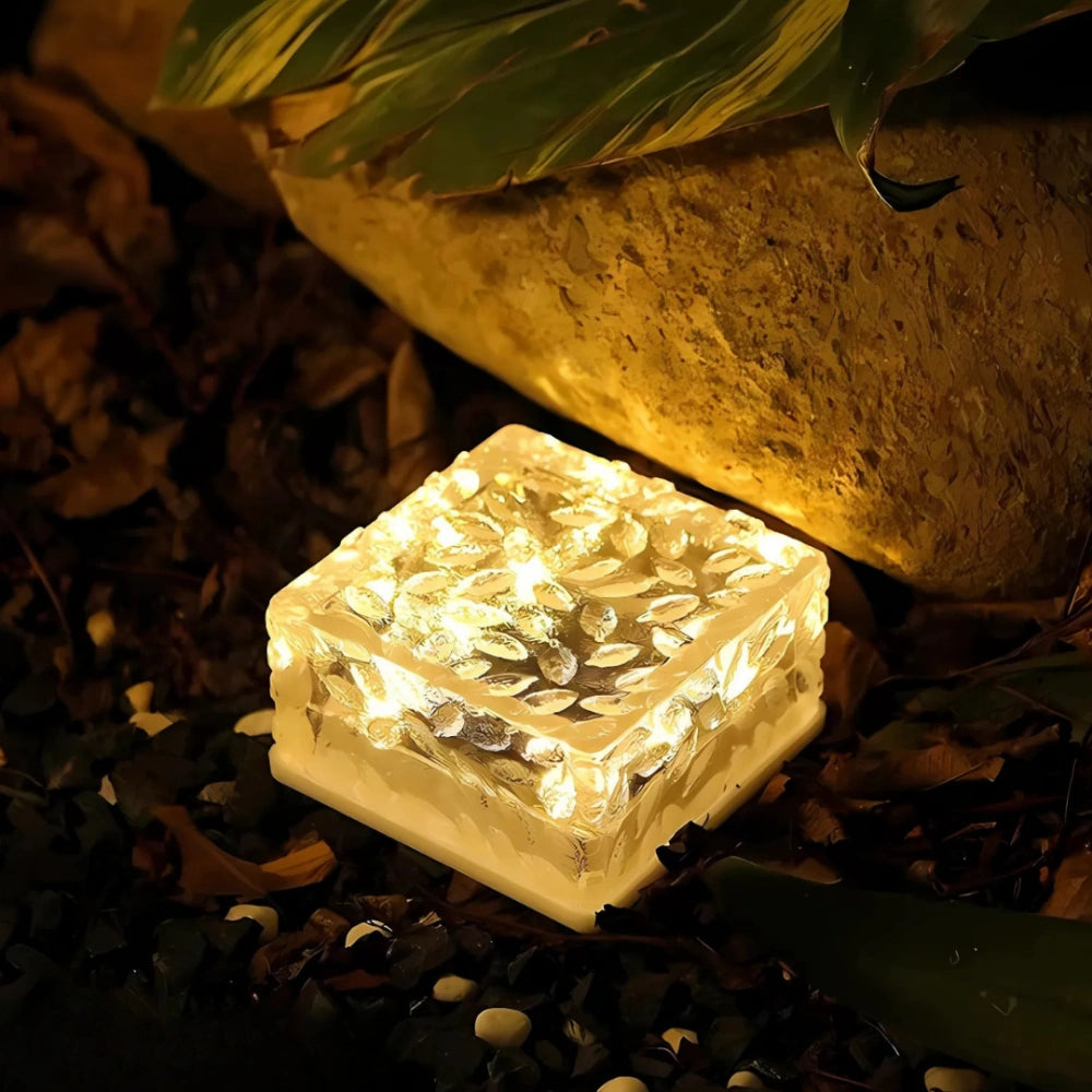 Solar Powered Outdoor Brick Light with Dusk Sensor – Waterproof Solar Garden Lights for Patio and Garden