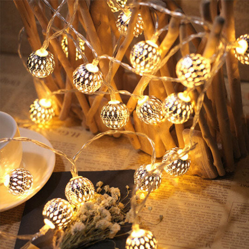 Solar String Lights, Metal Lantern Design, Multicolor LED, 5–7 m Length Options