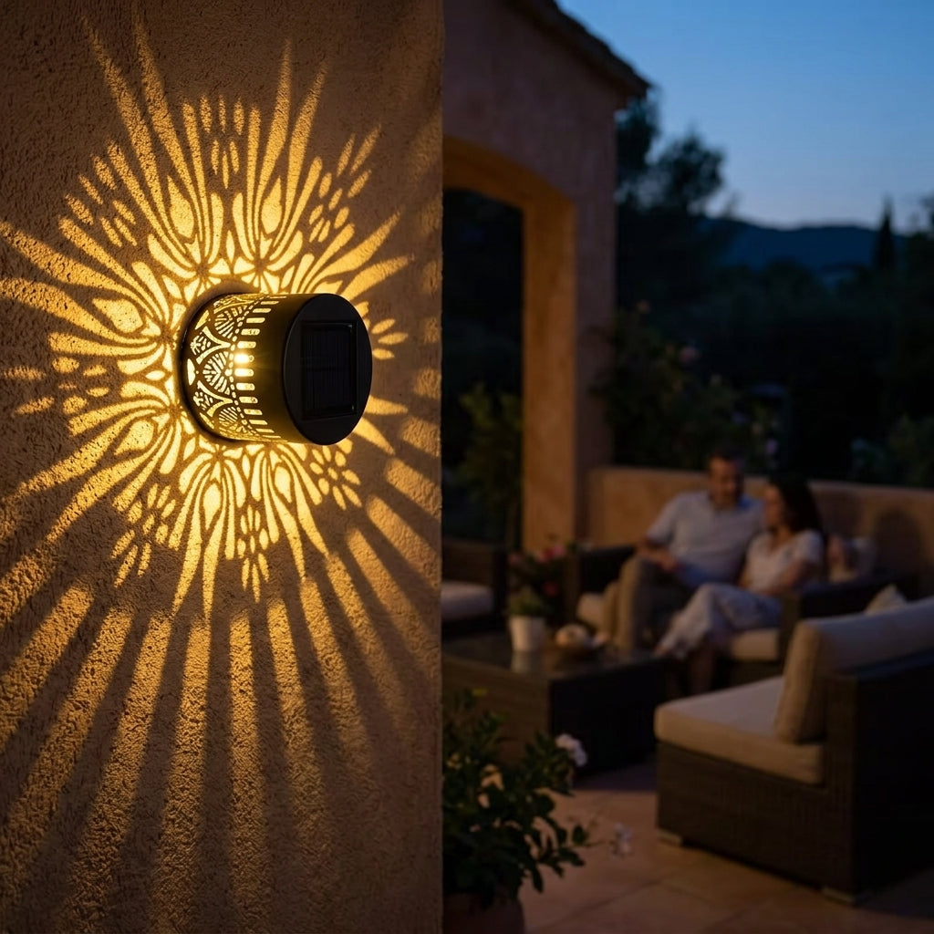 Solar Wall Light LED Weatherproof Iron Dusk Sensor